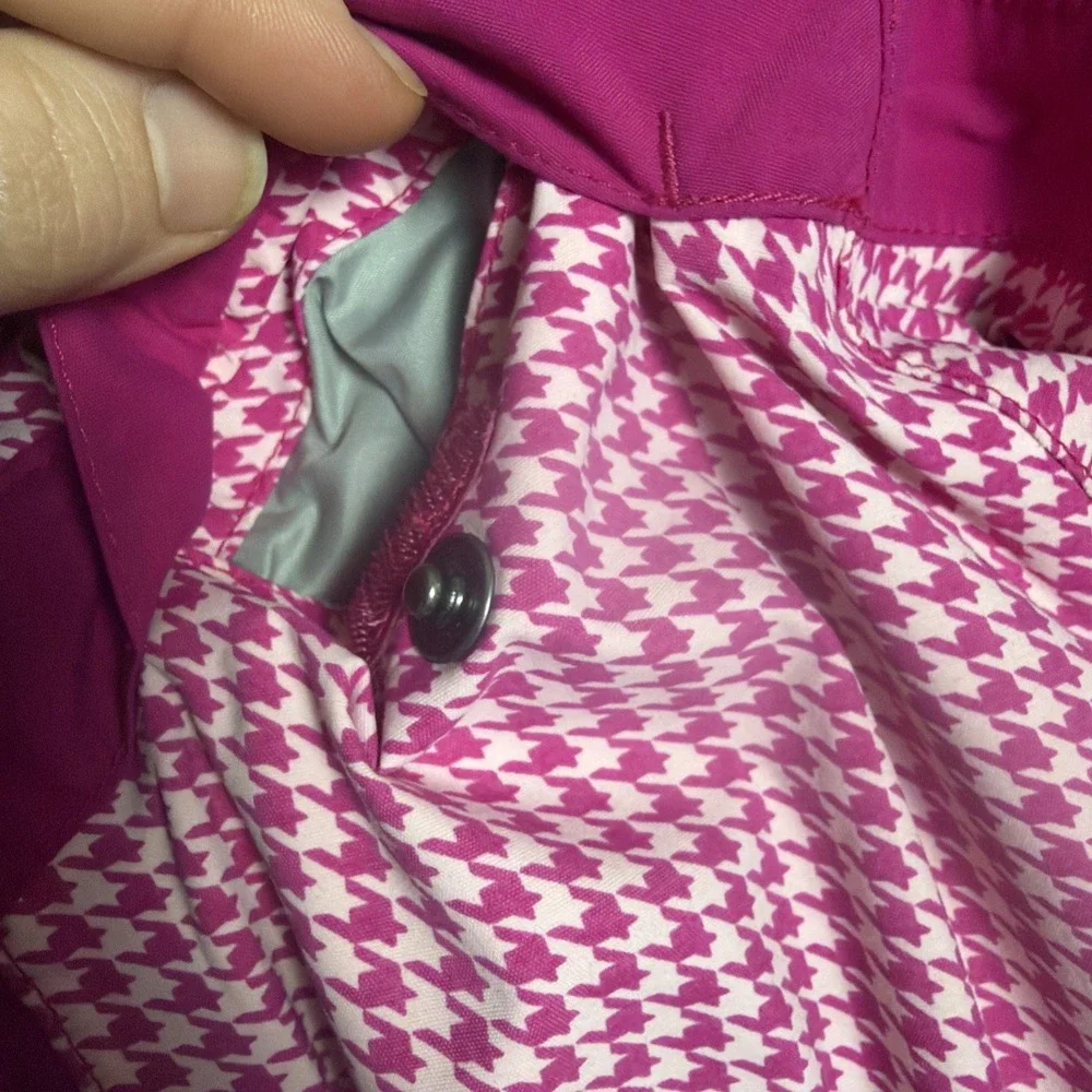THE NORTH FACE Girls XL Pink/White Checkered All-Weather Jacket w/Removable Hood